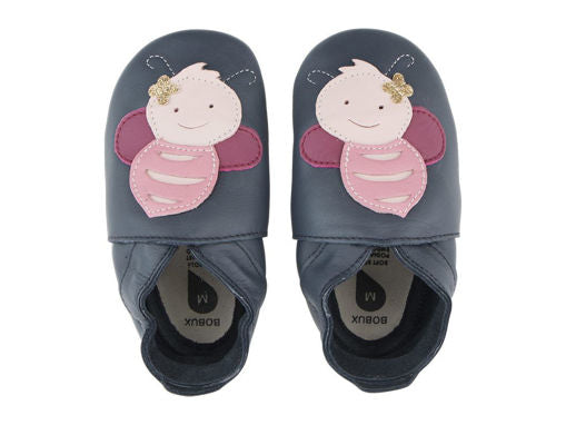 BOBUX - SOFT SOLE NAVY BEE - TAGLIA NB (0/3 MESI, EU 15, 8.4/9 cm)