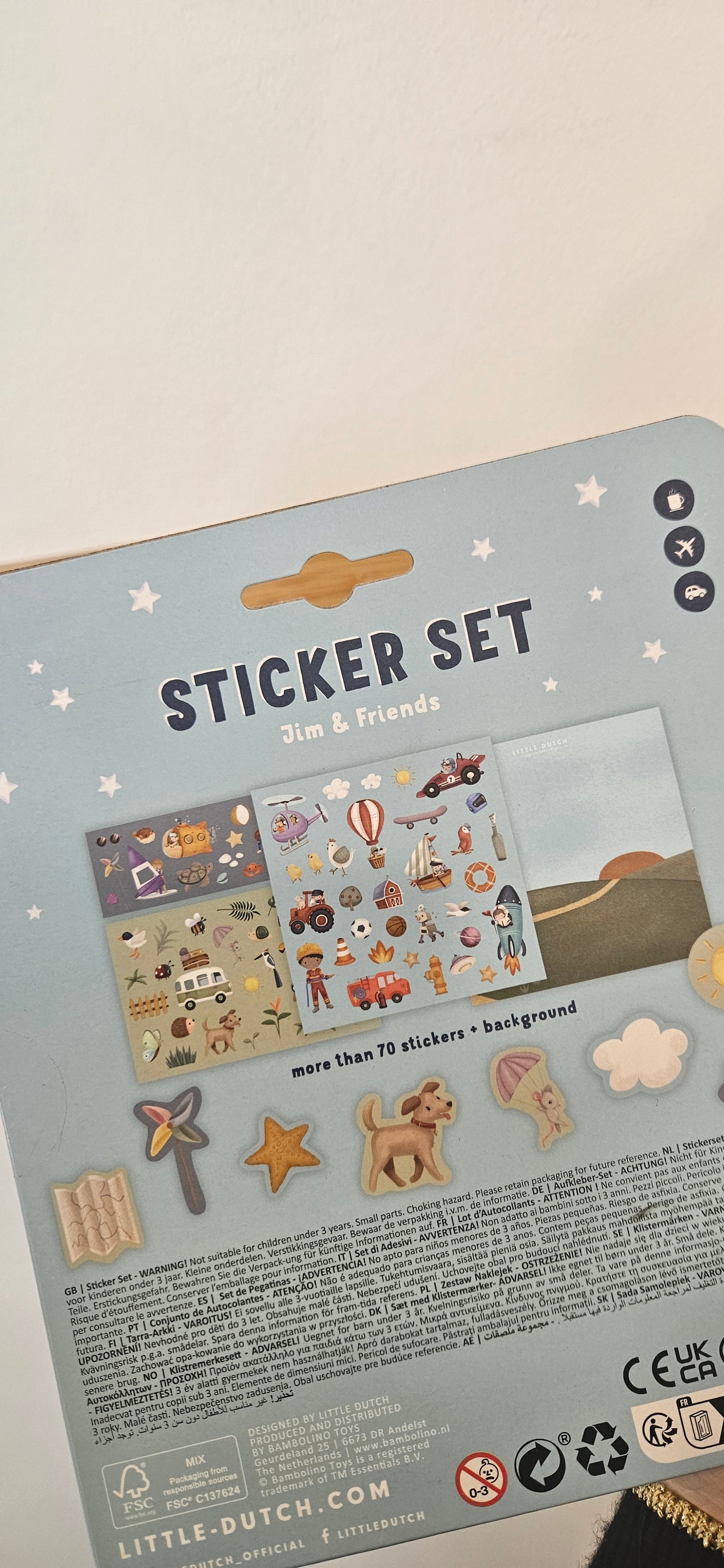 LITTLE DUTCH Set 70 stickers - Jim & Friends