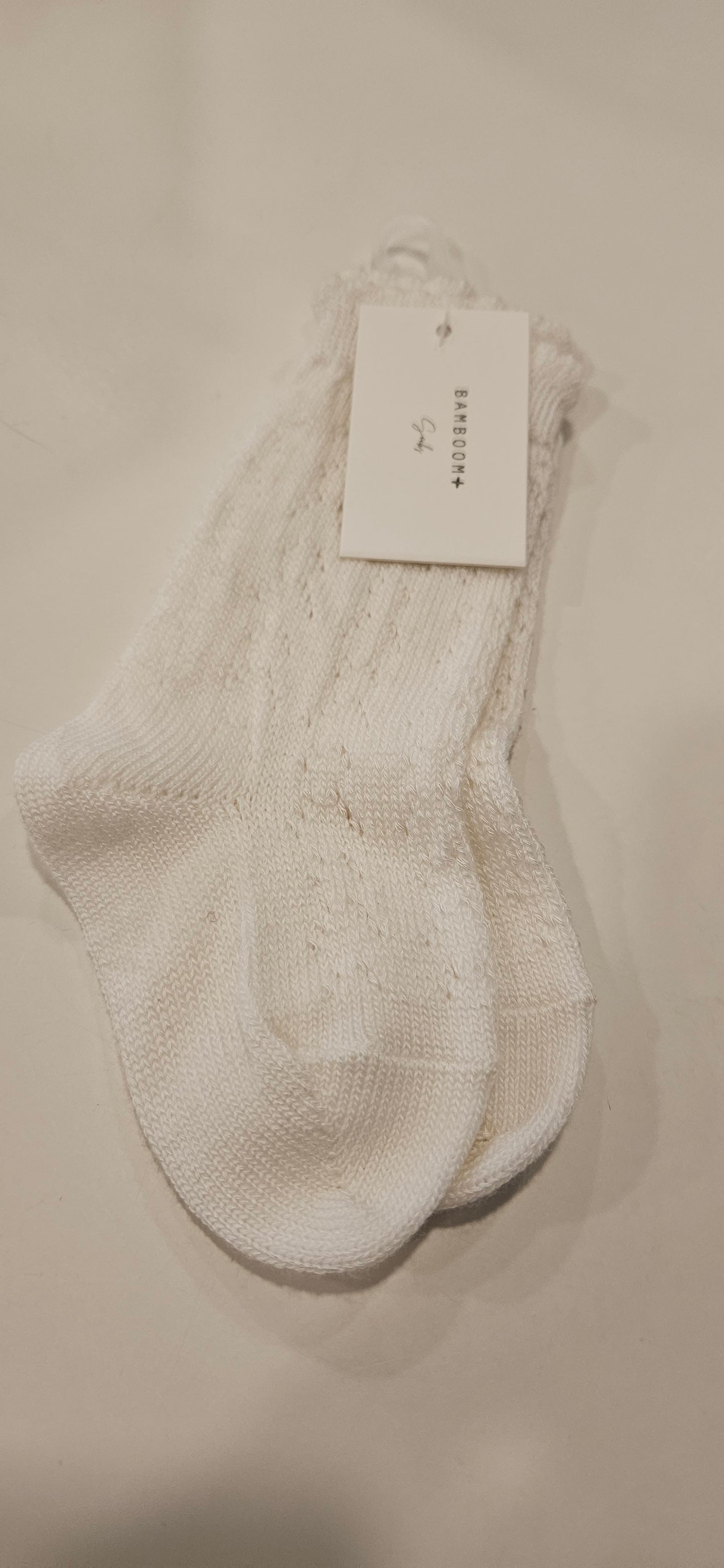 BAMBOOM Calze bimba traforate - panna