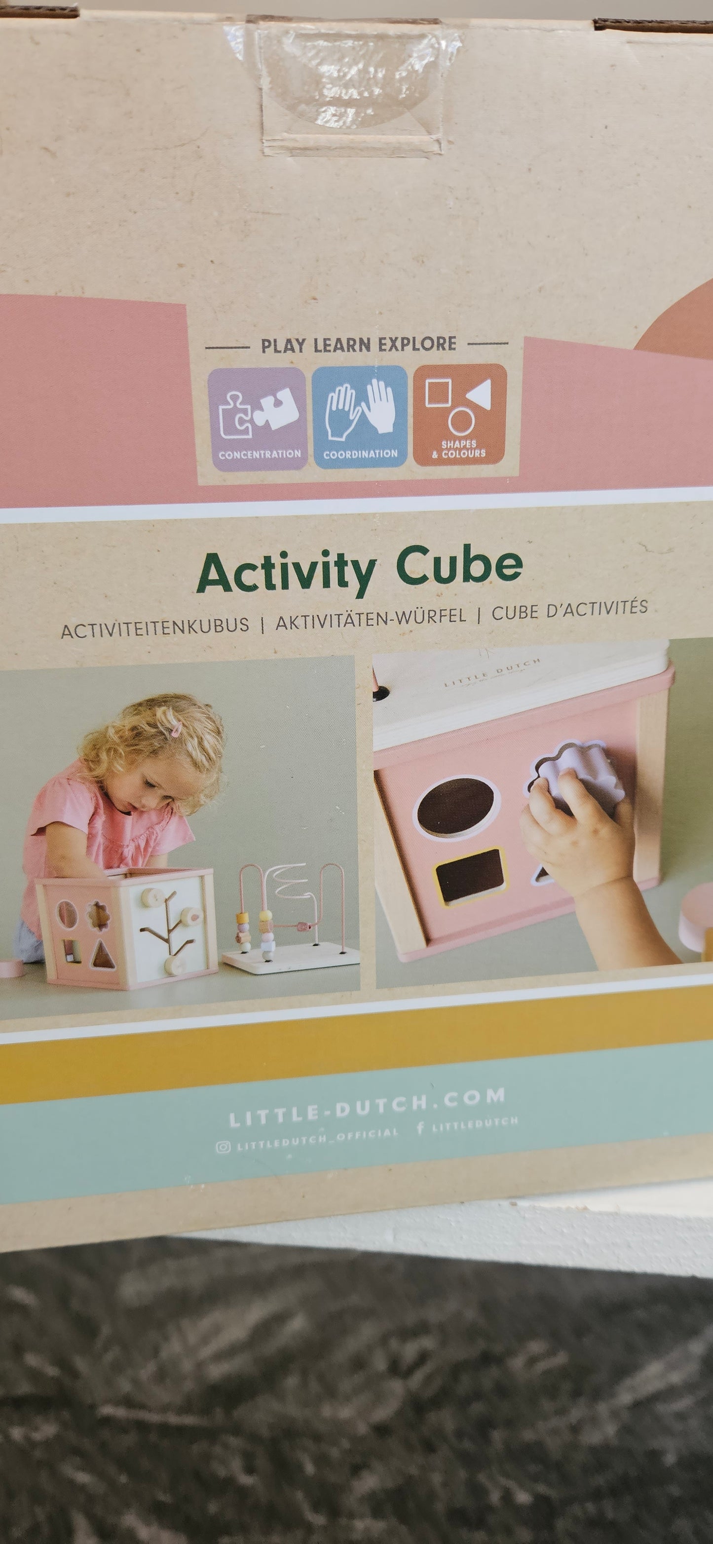 V2782 LITTLE DUTCH - ACTIVITY CUBE ROSE