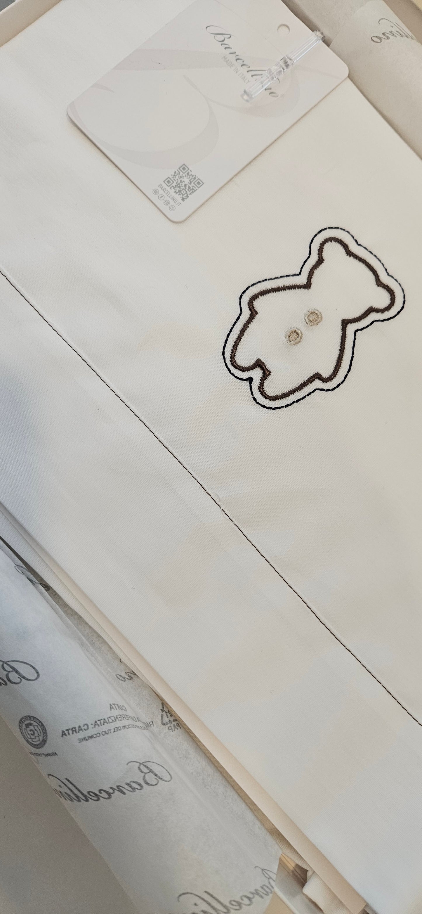 BARCELLINO Lenzuolo culla/carrozzina 3pz -orso