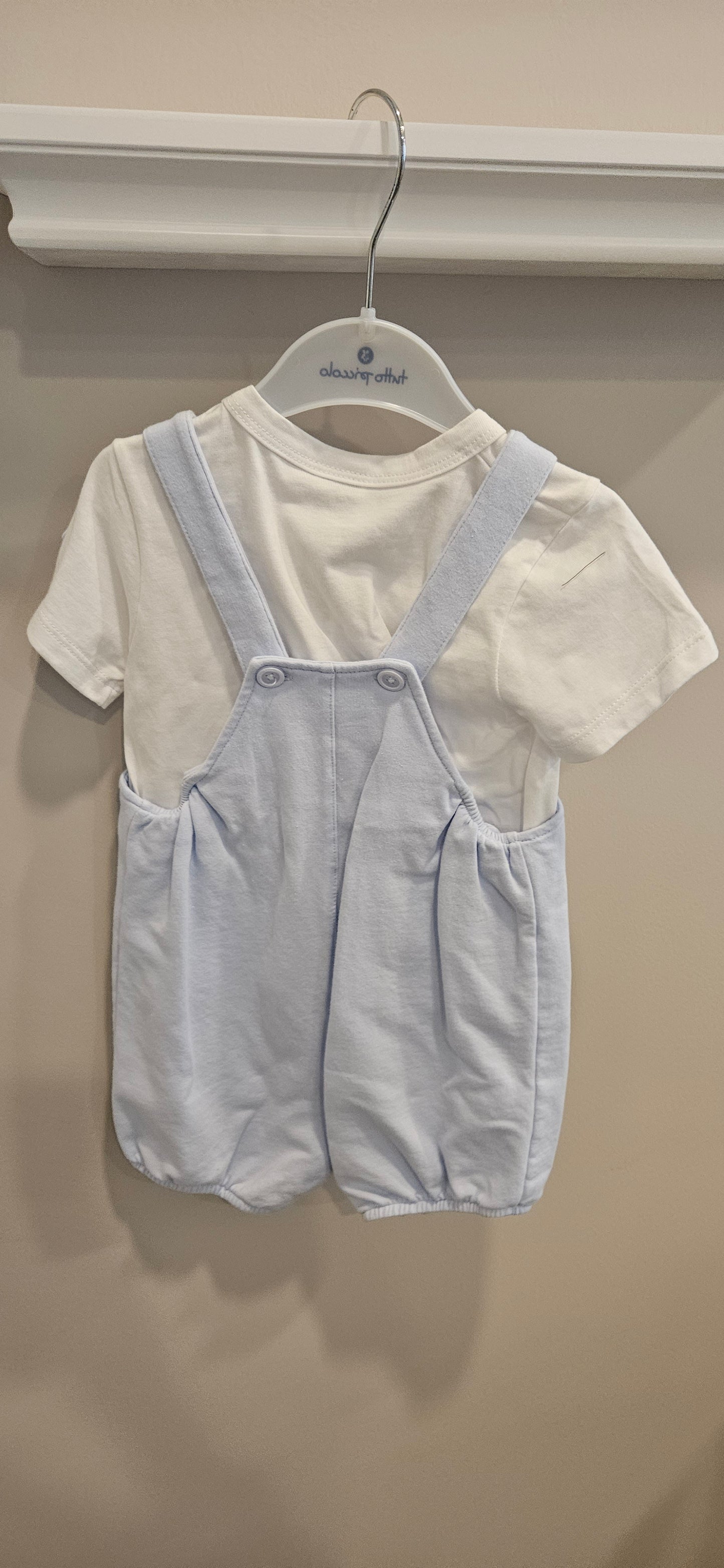 TUTTO PICCOLO Pagliaccetto corto + t-shirt bimbo - sky blue