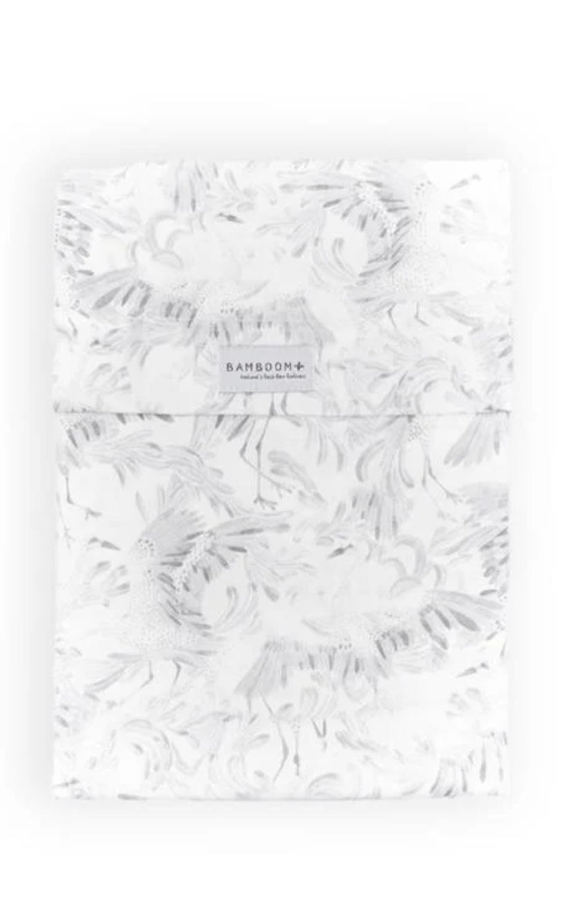 BAMBOOM Lenzuolo lettino+federa - swans