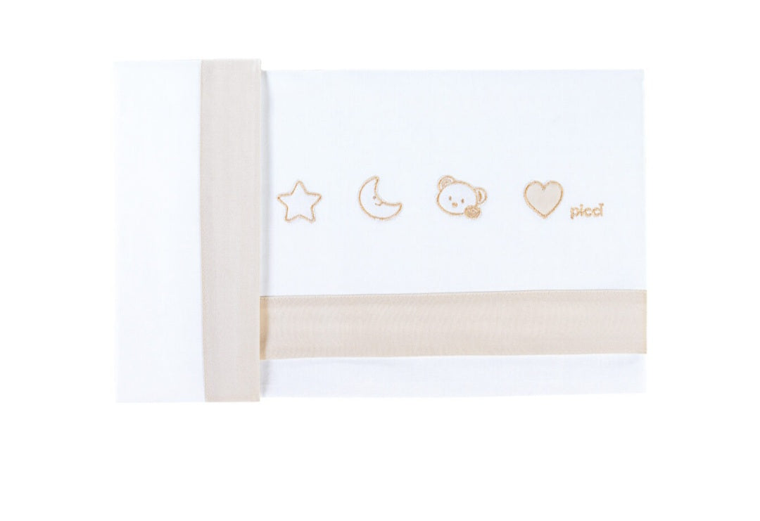 PICCI Lenzuolo microletto 3pz - lila beige