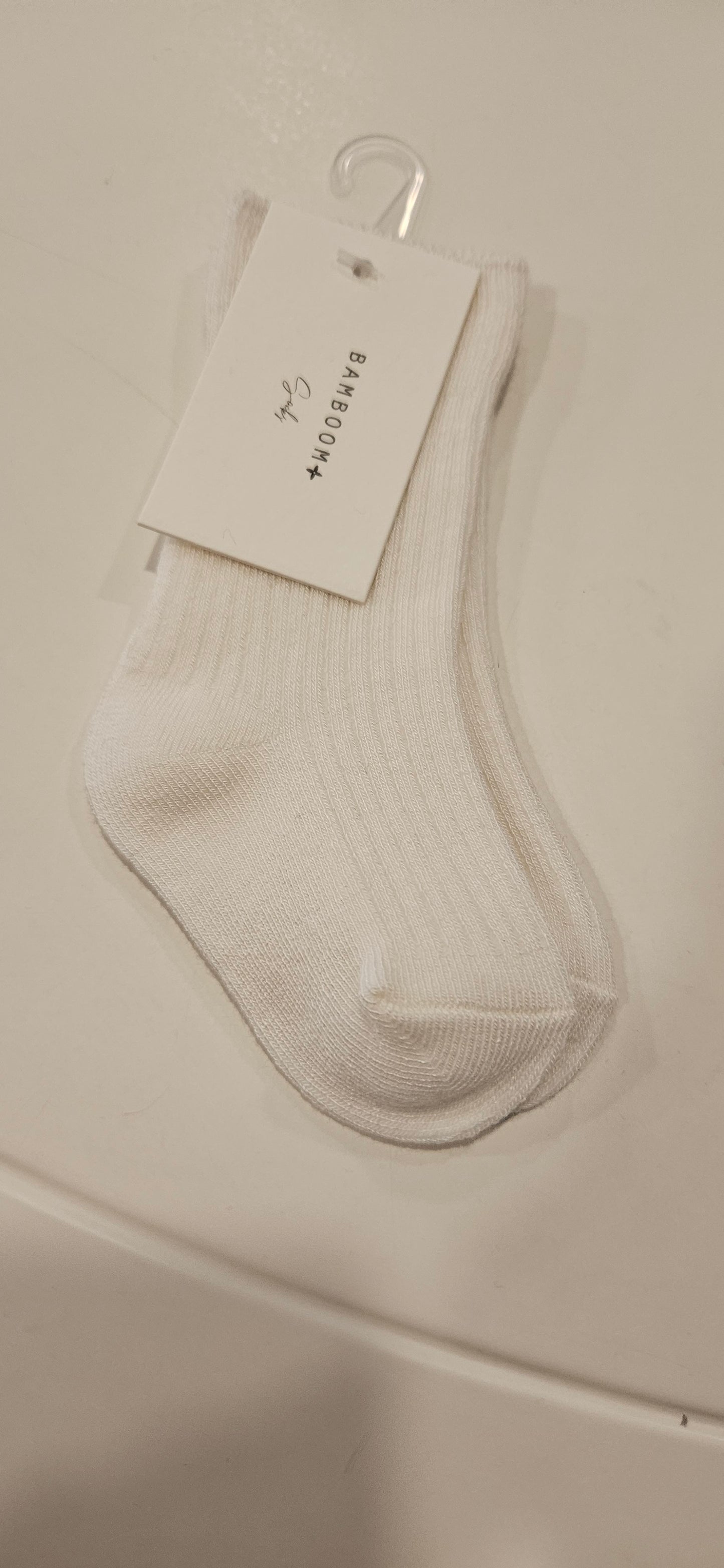 BAMBOOM Calze a coste alte leggere - panna