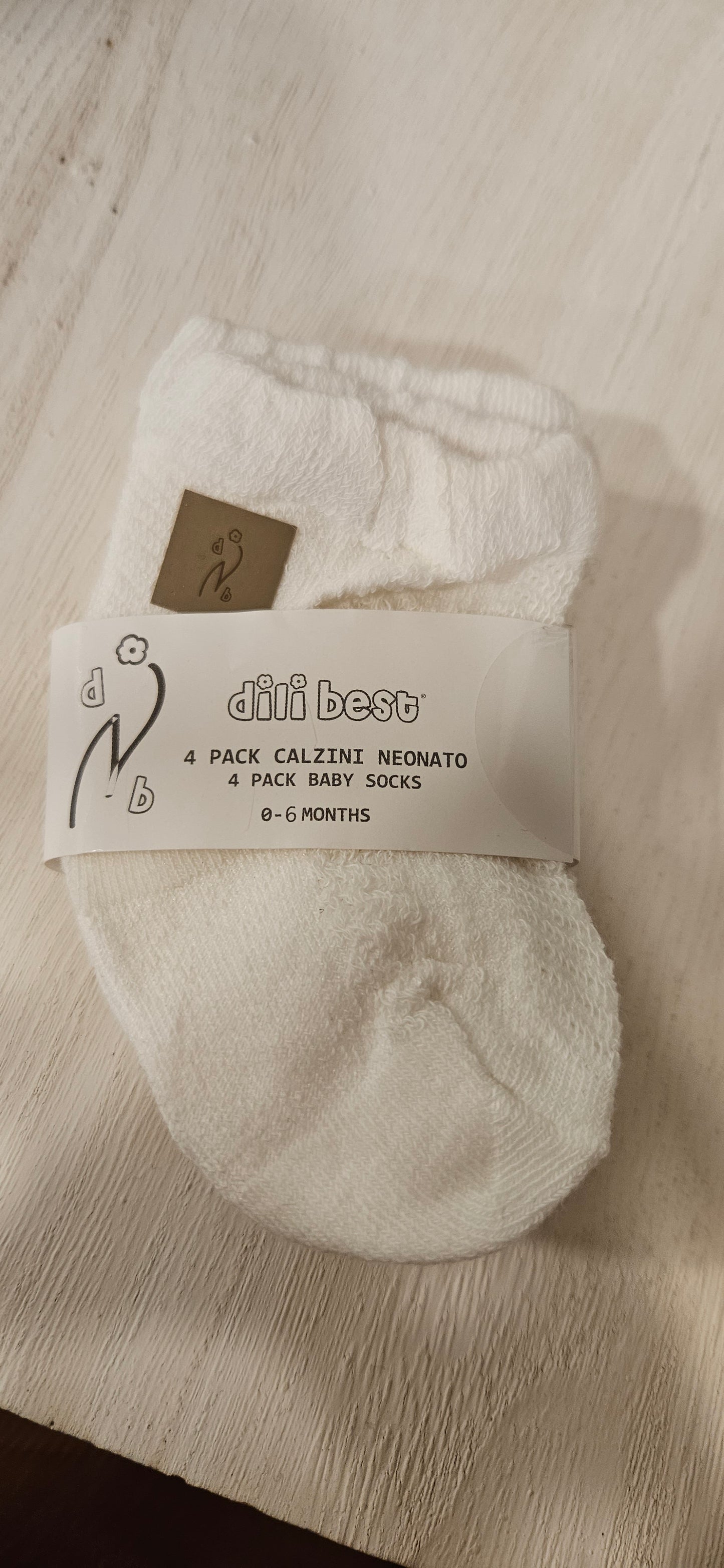 PICCI DILI BEST 3 Paia calzini corti nascita intagliati in cotone organico - bianco