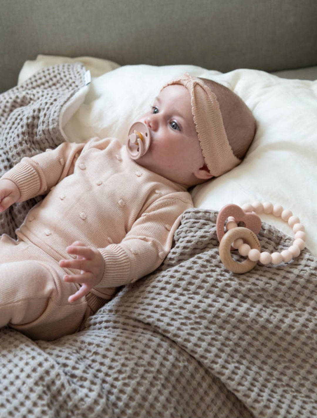 BAMBOOM Completo knitted pon pon lungo - rosa