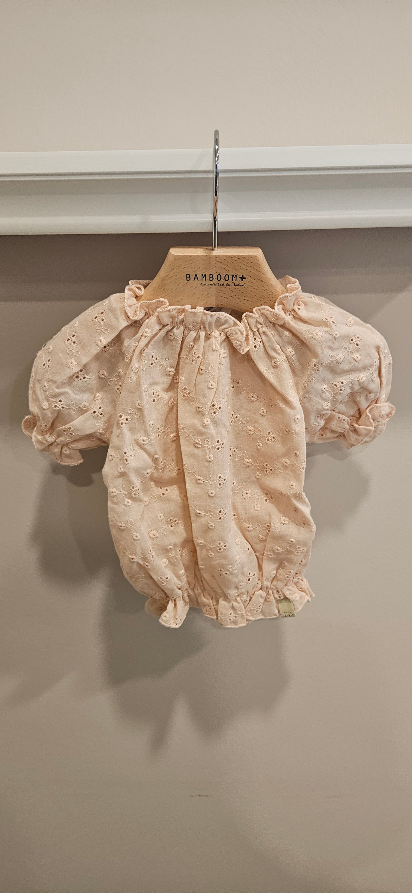 BAMBOOM Shirt manica corta sangallo - water peach