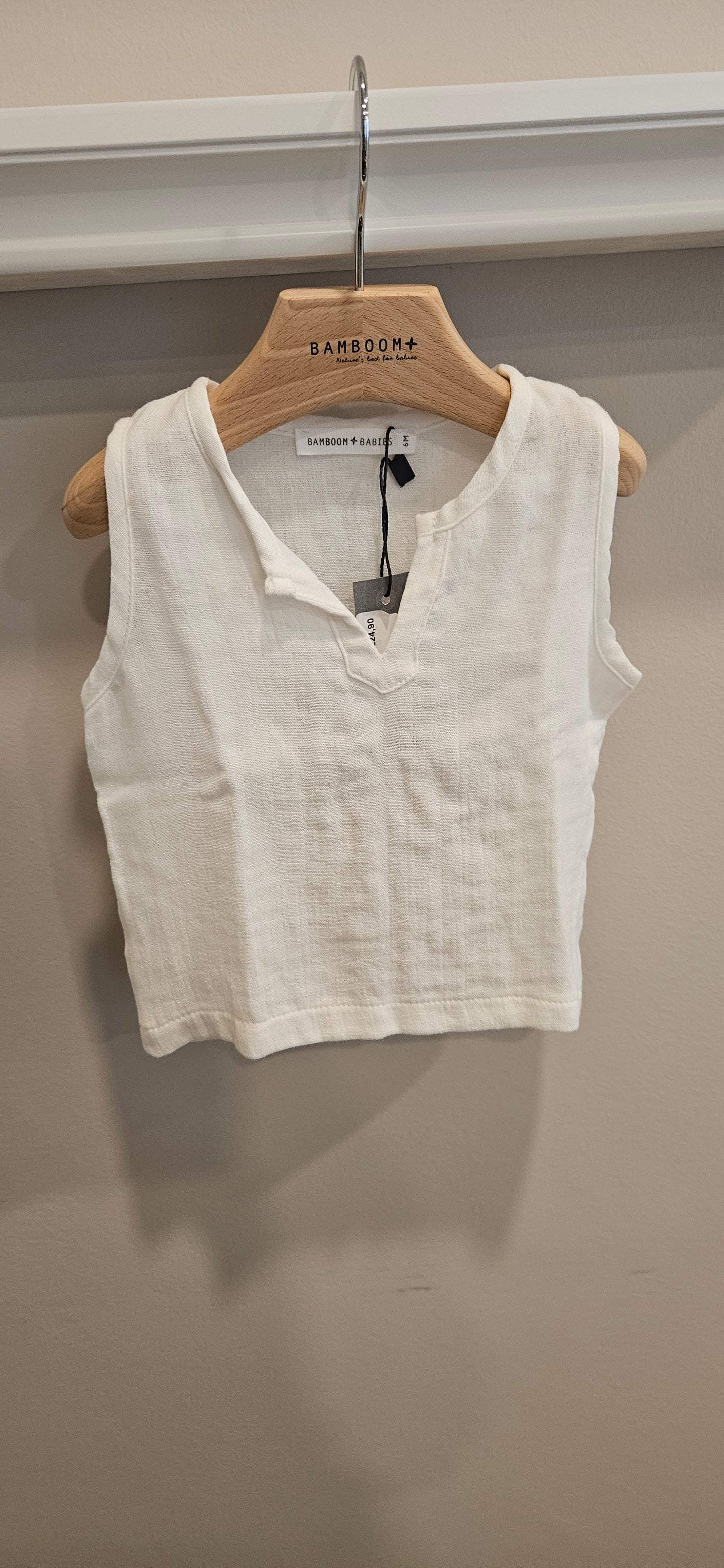 BAMBOOM Top smanicato in mussola - offwhite
