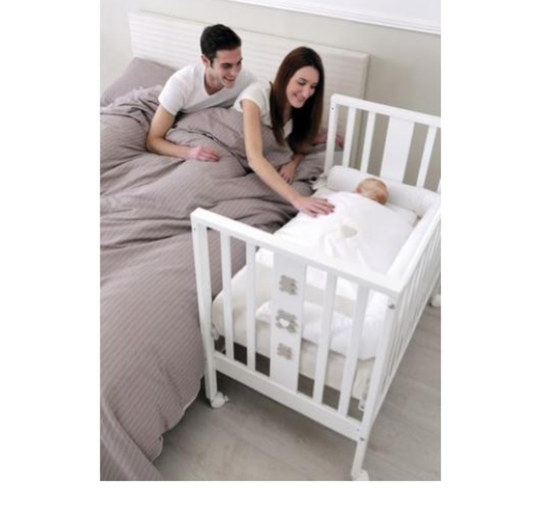 ERBESI Lettino co-sleeping Mini - Stelline grigio + tessile