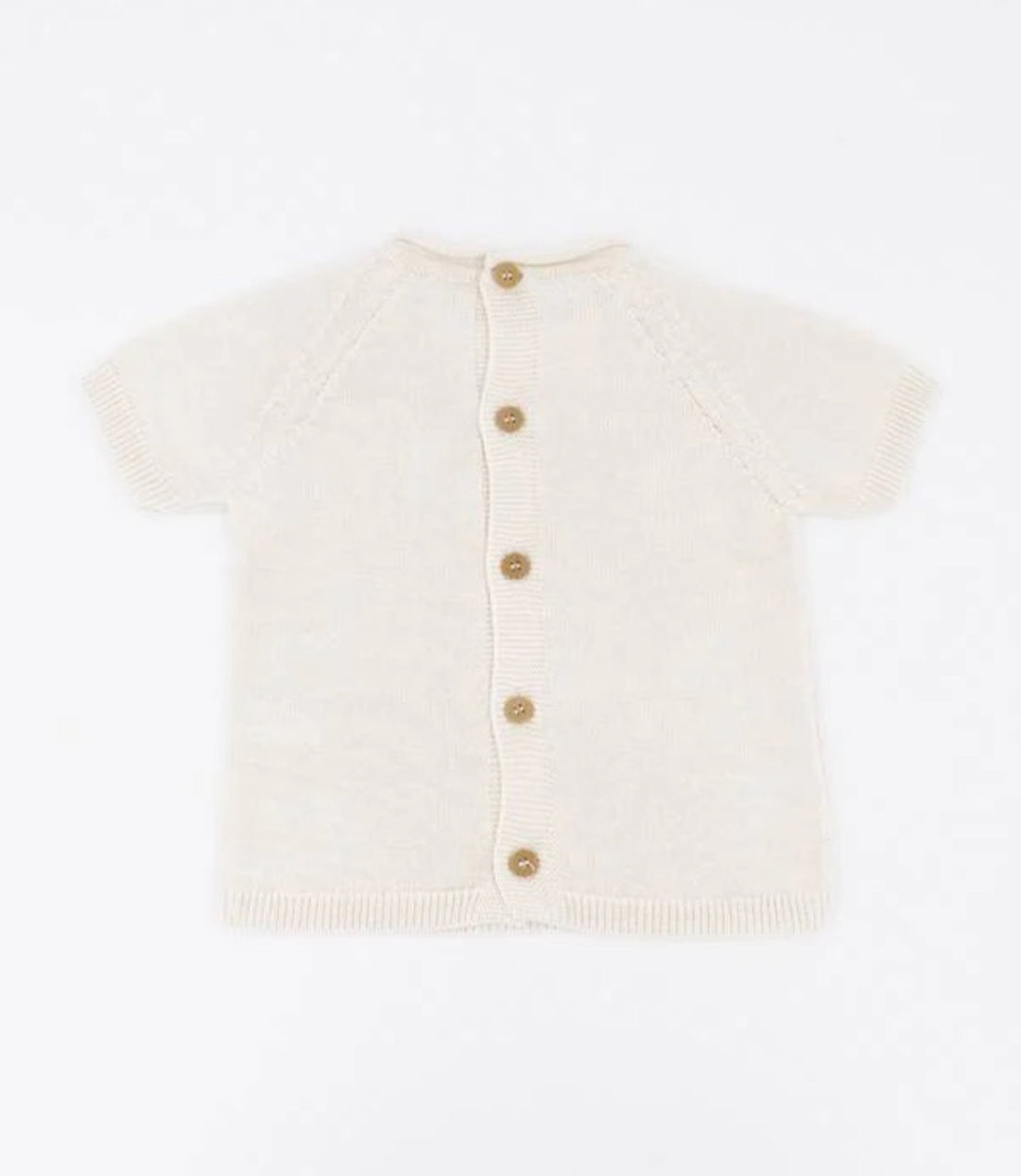BAMBOOM Completo knitted righe corto - bianco
