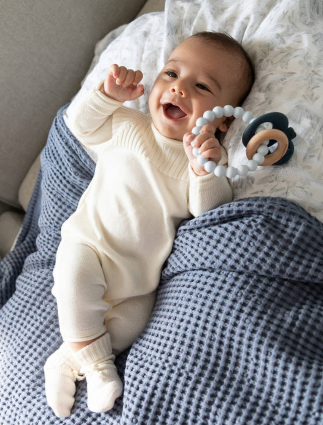 BAMBOOM Tutina knitted con apertura davanti - bianco