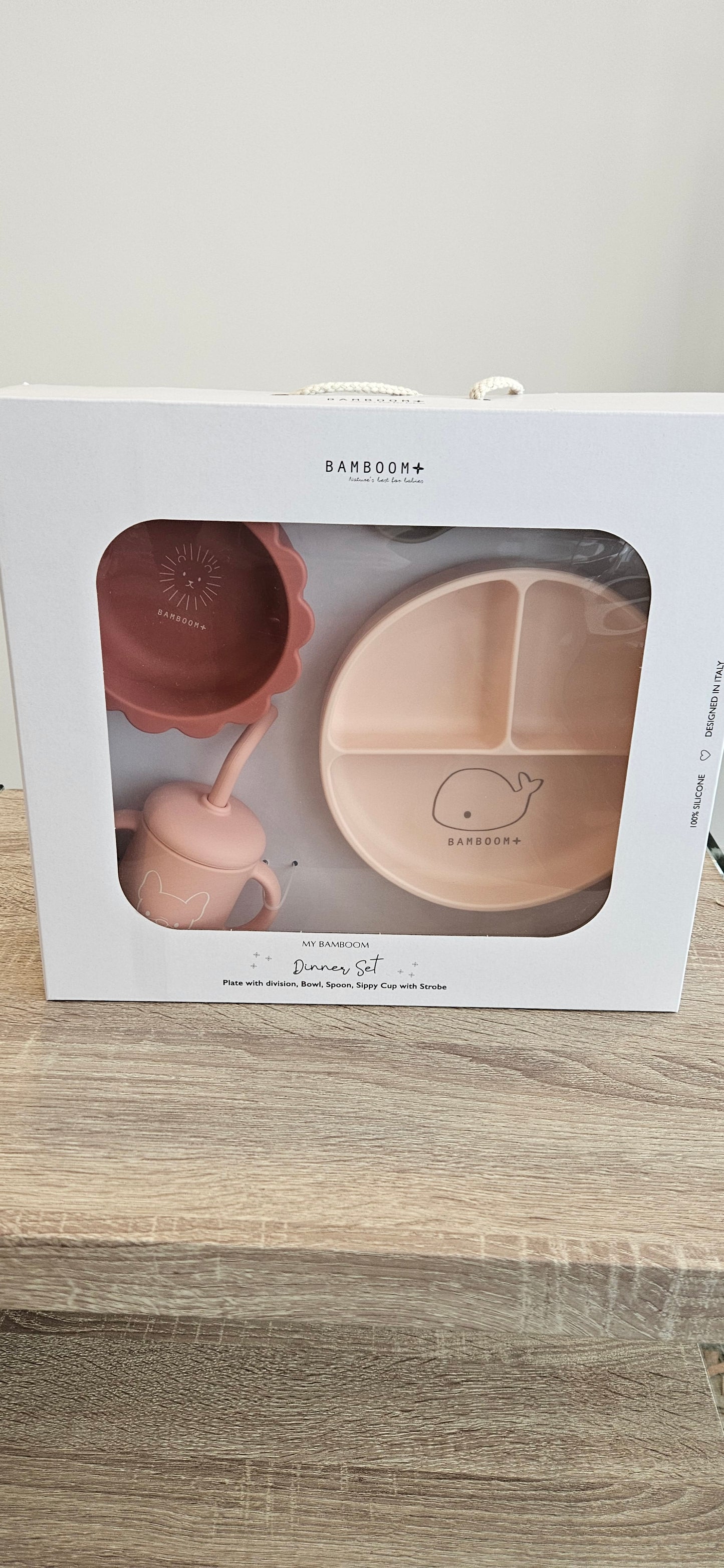 BAMBOOM Set pappa in silicone - rosa