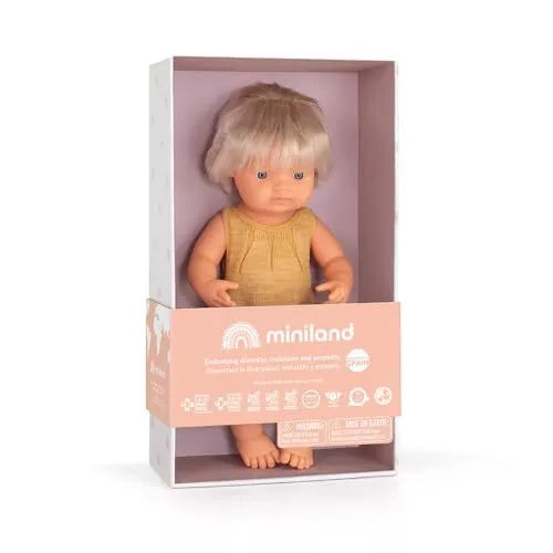 MINILAND - BAMBOLA CAUCASICA CON APPARECCHIO UDITIVO 38CM