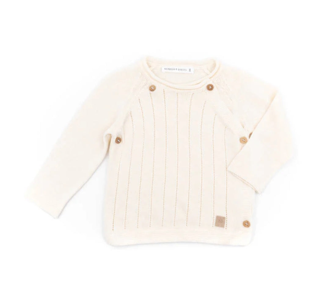 BAMBOOM Completo knitted trattini lungo - bianco