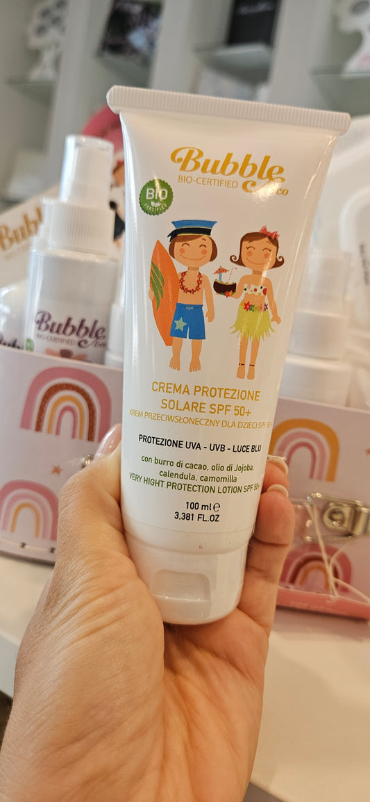 V2483 - BUBBLE CREMA PROTEZIONE SOLARE SPF 50+ - MASSIMA PROTEZIONE PER LA PELLE DELICATA DEL TUO BAMBINO