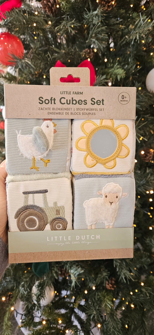 V2742 LITTLE DUTCH - SET 4 CUBI MORBIDI LITTLE FARM