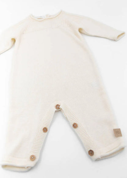 BAMBOOM Tutina knitted con apertura davanti - bianco