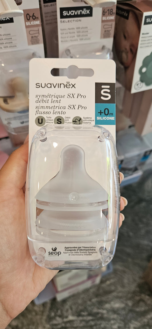 V2280 - SUAVINEX TETTARELLA BIBERON SX PRO SILICONE FLUSSO LENTO - 2PZ: ALIMENTAZIONE DELICATA PER I PRIMI MESI DEL TUO BAMBINO