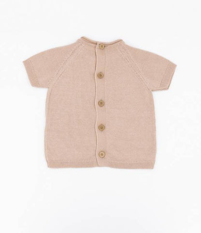 BAMBOOM Completo knitted traforato corto - rosa
