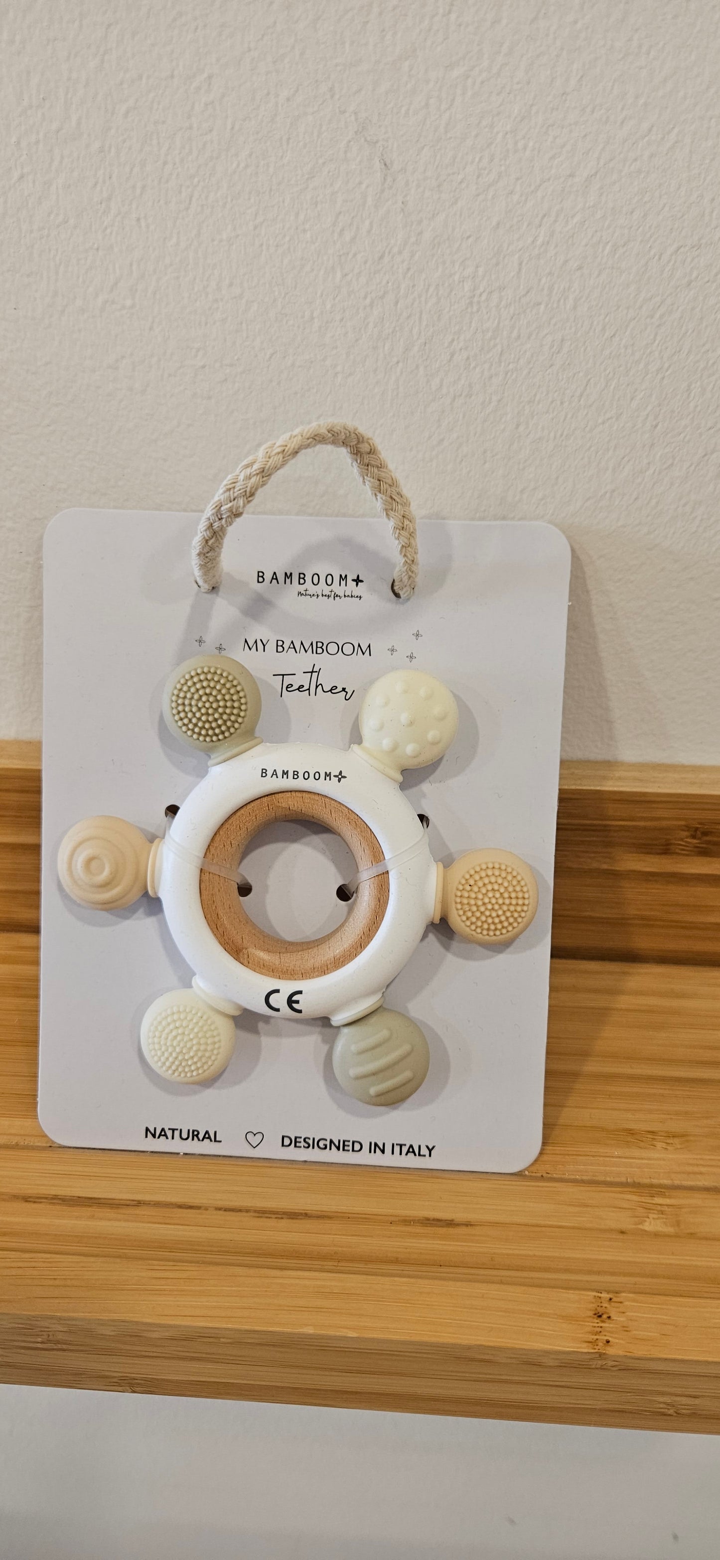 BAMBOOM Massaggiagengive Timone legno e silicone - panna