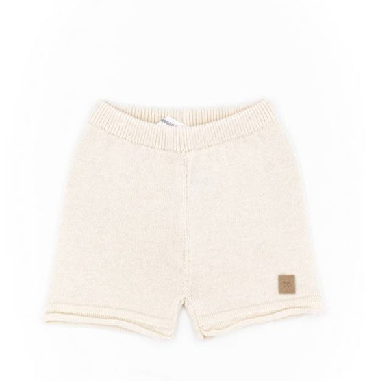 BAMBOOM Completo knitted righe corto - bianco