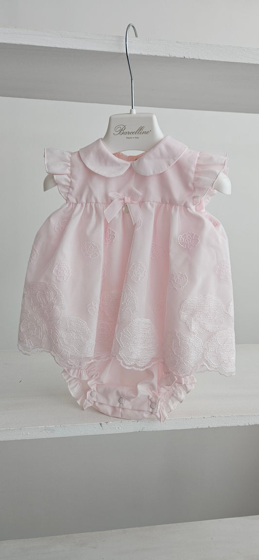 BARCELLINO Pagliaccetto tulle ricamato - rosa