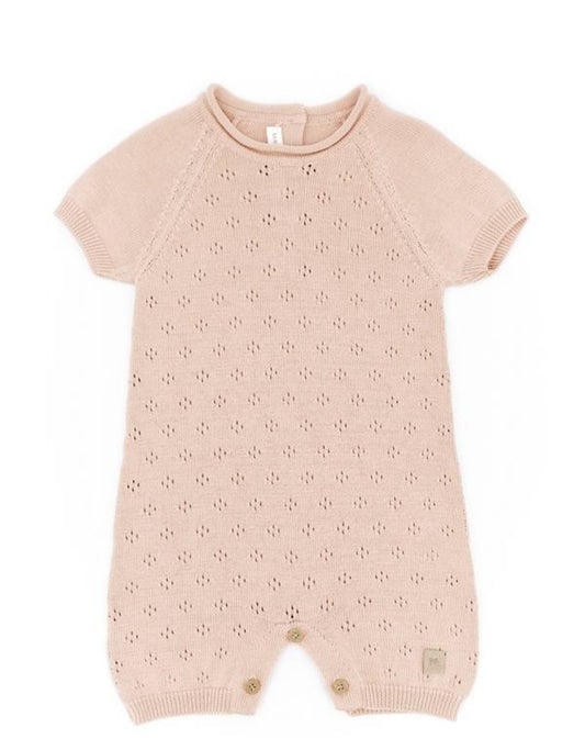 BAMBOOM Pagliaccetto traforato knitted - rosa