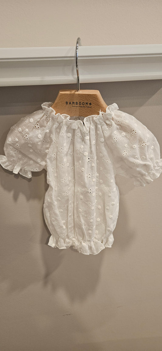 BAMBOOM Shirt manica corta sangallo - offwhite